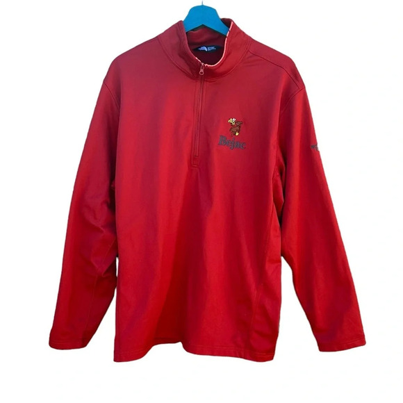 The North Face men's XL red pullover with Bejac logo - Picture 1 of 4